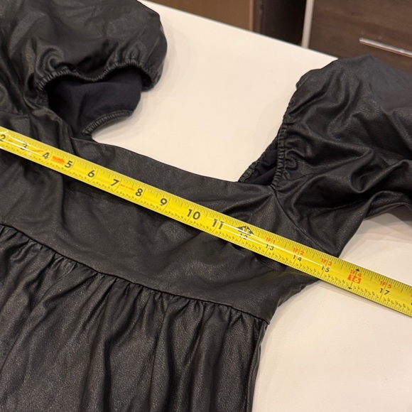 Amanda Uprichard Black Mini Dress with Puff Sleeves - Picture 10 of 11